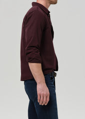 Long Sleeve Cairo Shirt in Burgundy