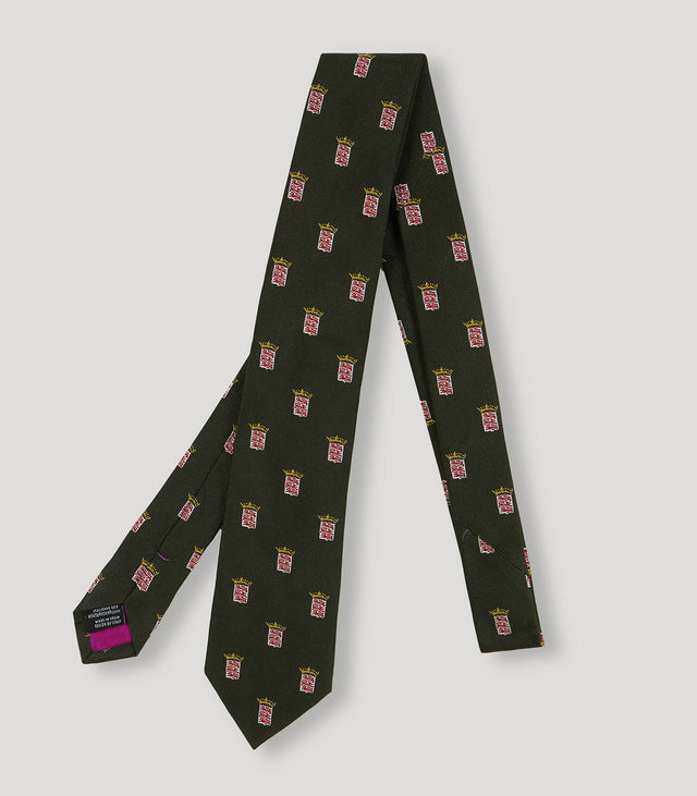 Green Shield Silk Tie