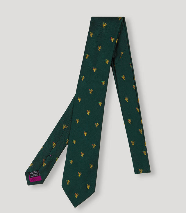 Green Small Shield Silk Tie