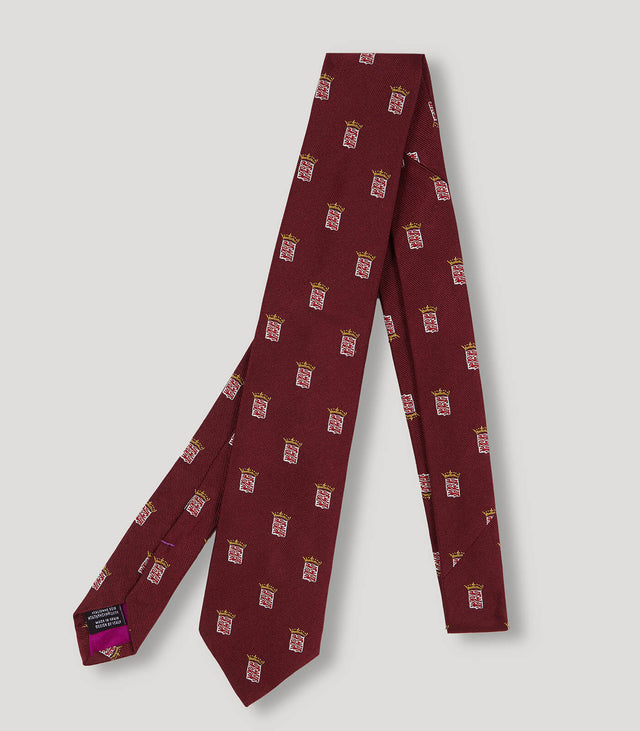 Burgundy Shield Silk Tie