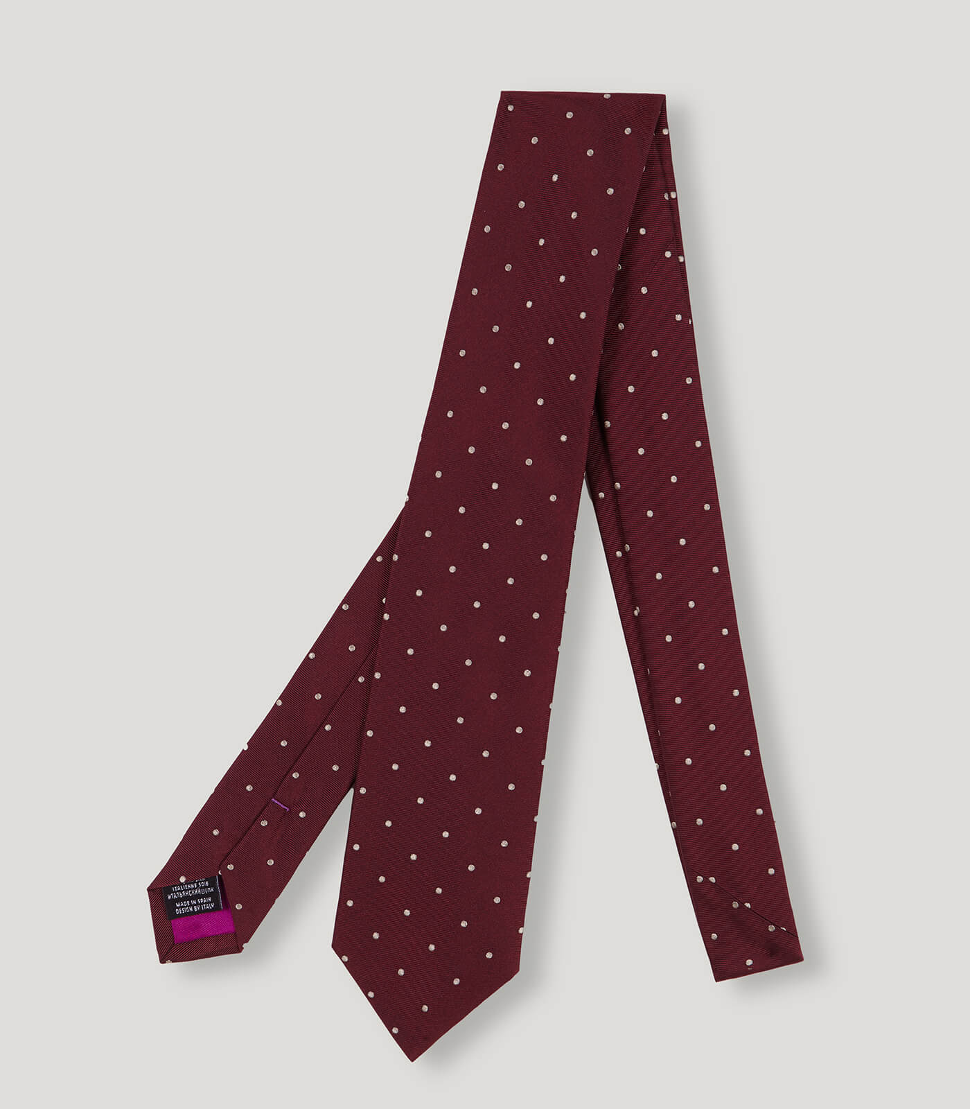 White Dot Silk Tie