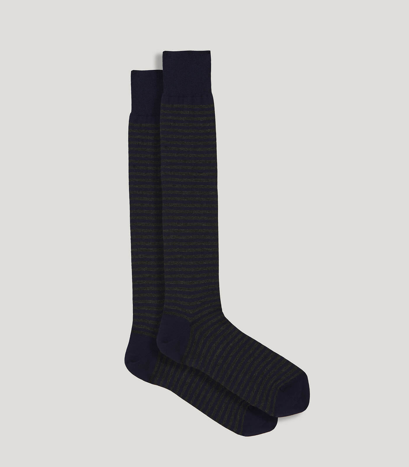 Navy Striped Long Socks