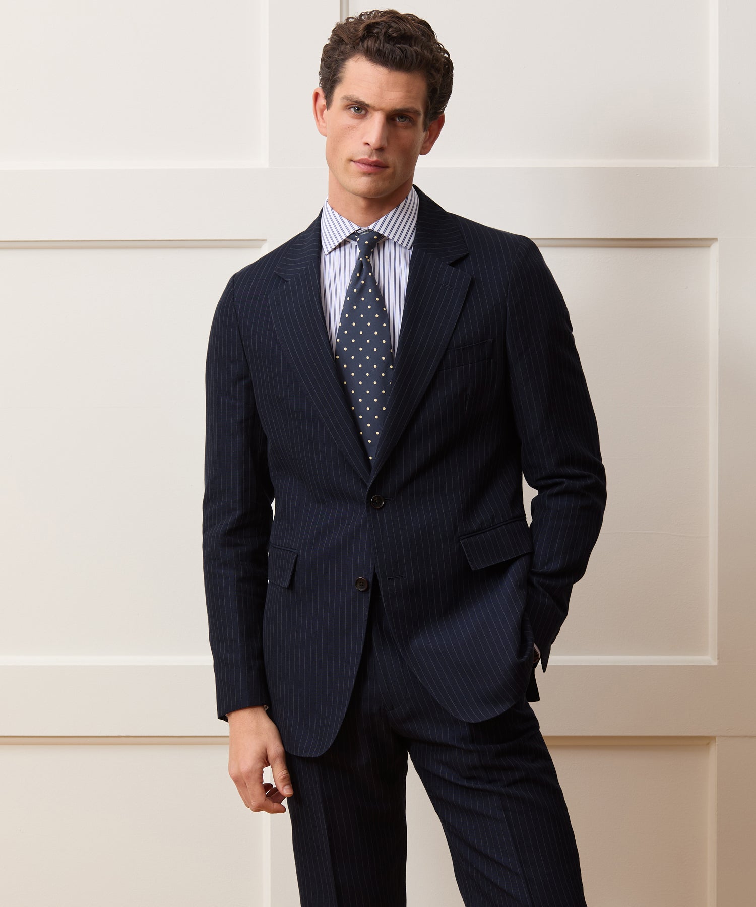 Italian Cotton Linen Pinstripe Sutton Suit