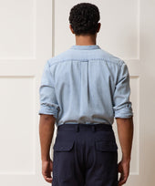 Denim Band Collar Shirt