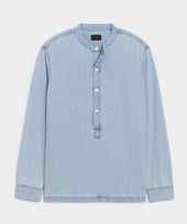 Denim Band Collar Shirt