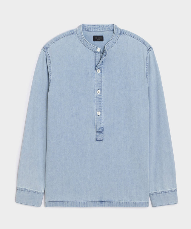 Denim Band Collar Shirt
