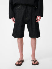 Marylebone Denim Short In Black Weft