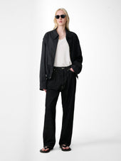 Marylebone Denim Pant In Black Weft
