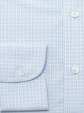 140s Blue Checked Shirt - Elgin Fit (SLIM)
