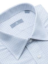 140s Blue Checked Shirt - Elgin Fit (SLIM)