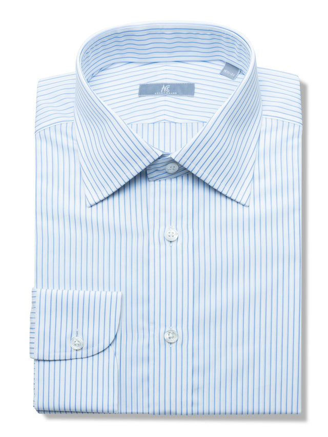 120s Blue Striped Shirt - Elgin Fit (SLIM)