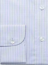 140s Blue and Purple Checked Shirt - Elgin Fit (SLIM)