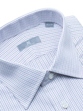 140s Blue and Purple Checked Shirt - Elgin Fit (SLIM)