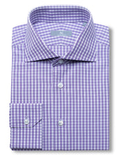 120s Purple Check Shirt - Elgin Fit (SLIM)