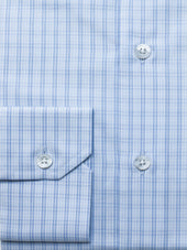 120s Light Blue Check Shirt - Elgin Fit (SLIM)