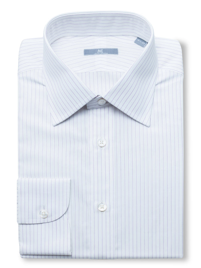 140s Purple Pinstriped Shirt - Elgin Fit (SLIM)