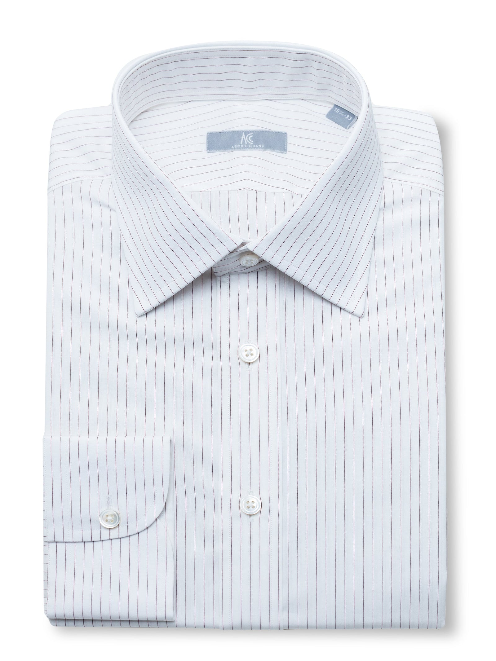 140s Burgundy Pinstriped Shirt - Elgin Fit (SLIM)