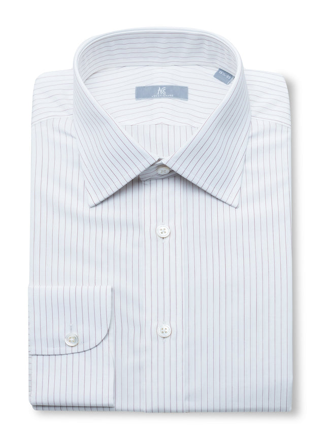 140s Burgundy Pinstriped Shirt - Elgin Fit (SLIM)