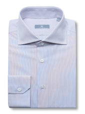 120s Pink and Blue Pin Striped Shirt - Elgin Fit (SLIM)