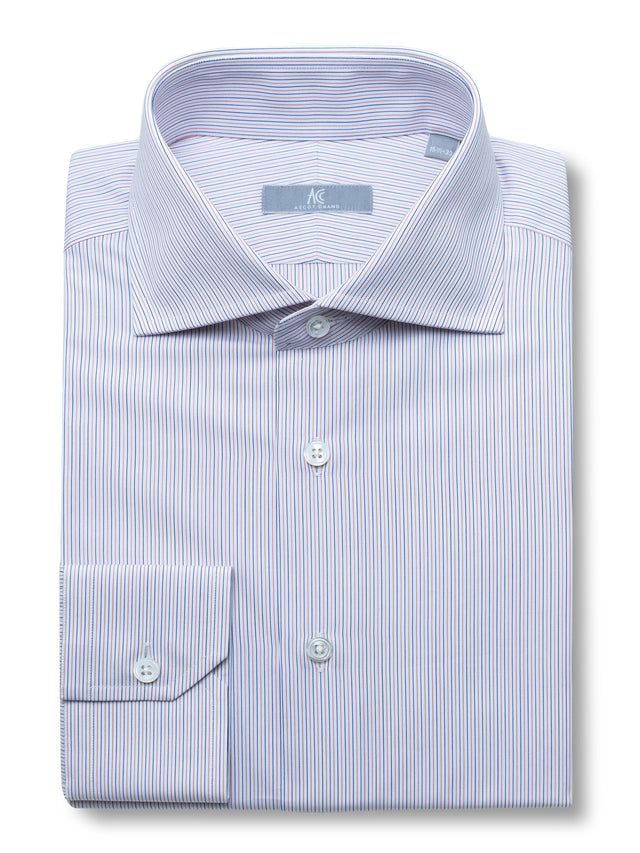 120s Pink and Blue Pin Striped Shirt - Elgin Fit (SLIM)
