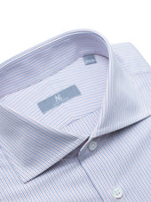 120s Pink and Blue Pin Striped Shirt - Elgin Fit (SLIM)
