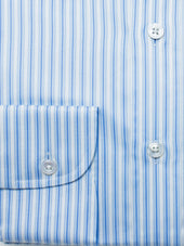 120s Two Tone Blue Striped Shirt - Elgin Fit (SLIM)
