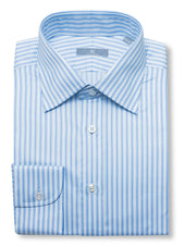 120s Two Tone Blue Striped Shirt - Elgin Fit (SLIM)