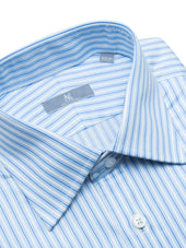 120s Two Tone Blue Striped Shirt - Elgin Fit (SLIM)