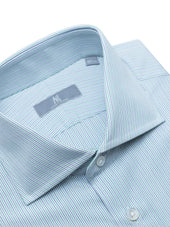 120s Green and Blue Pin Striped Shirt - Elgin Fit (SLIM)