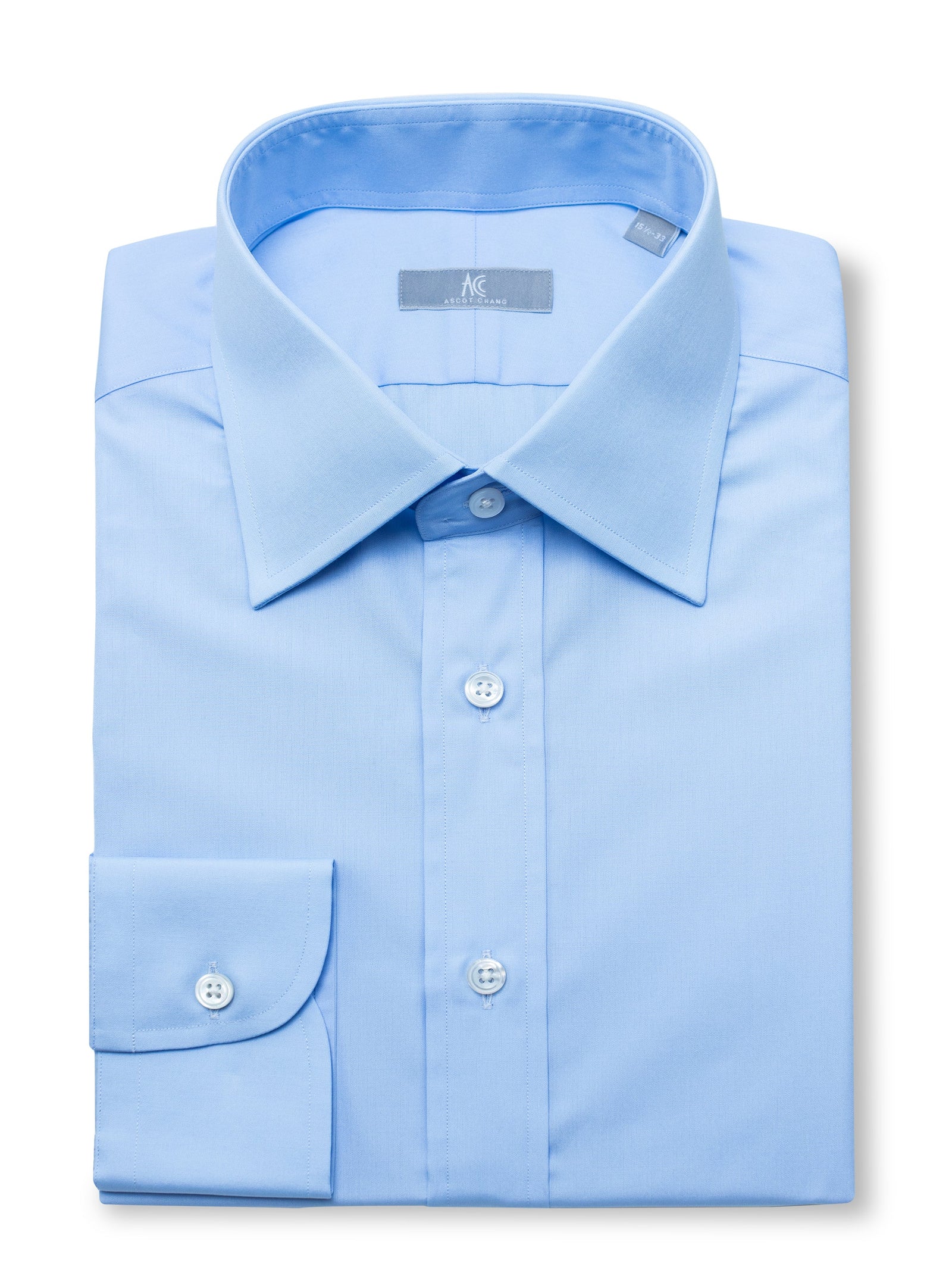 120s Sky Blue Poplin Shirt - Elgin Fit (SLIM)