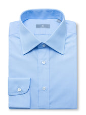 120s Sky Blue Poplin Shirt - Elgin Fit (SLIM)