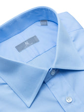 120s Sky Blue Poplin Shirt - Elgin Fit (SLIM)