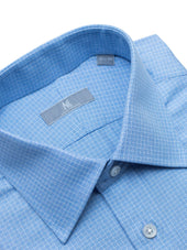 120s Blue Check Shirt - Elgin Fit (SLIM)