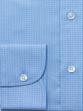 120s Blue Check Shirt - Elgin Fit (SLIM)