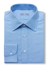 120s Blue Check Shirt - Elgin Fit (SLIM)