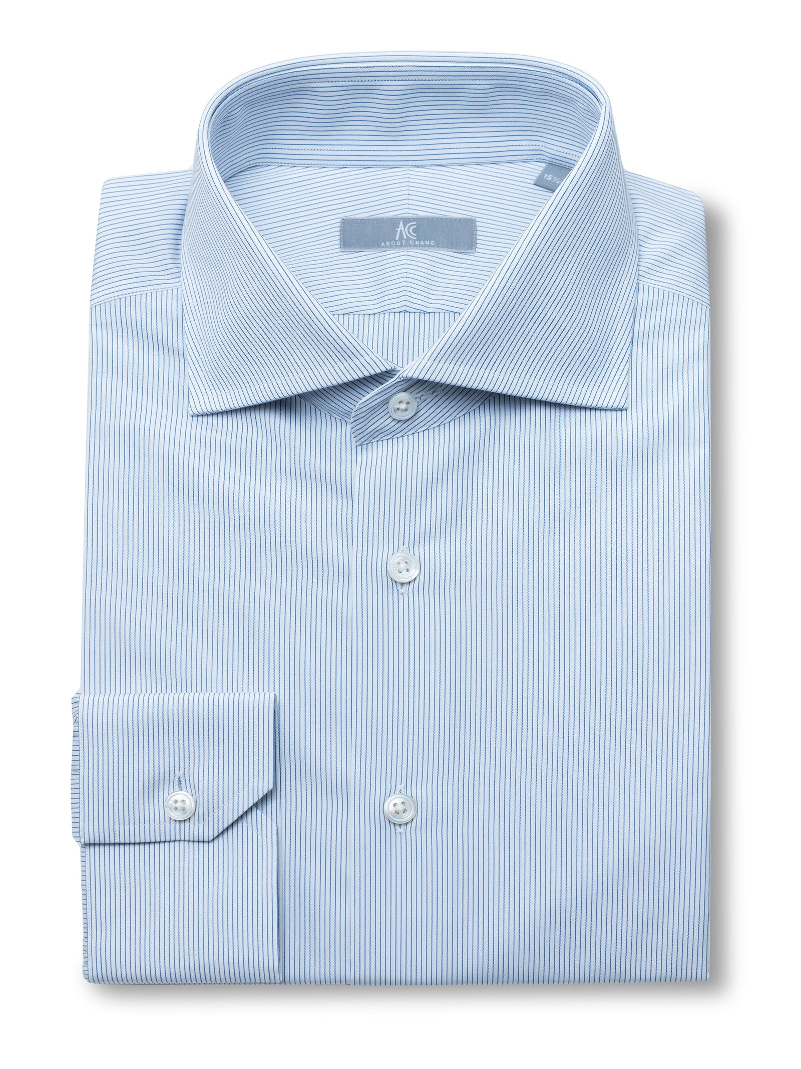 120s Light Blue Pin Striped Shirt - Elgin Fit (SLIM)
