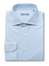 120s Light Blue Pin Striped Shirt - Elgin Fit (SLIM)