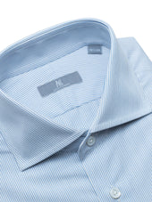 120s Light Blue Pin Striped Shirt - Elgin Fit (SLIM)