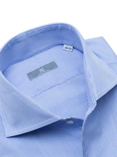 140s Striped Cotton Ascot Collar Shirt