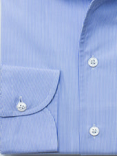 140s Striped Cotton Ascot Collar Shirt