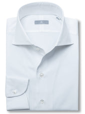 120s White Cotton "Ascot Collar" Shirt