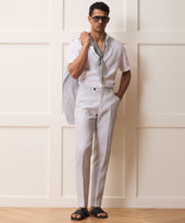 Italian Striped Linen Sutton Suit