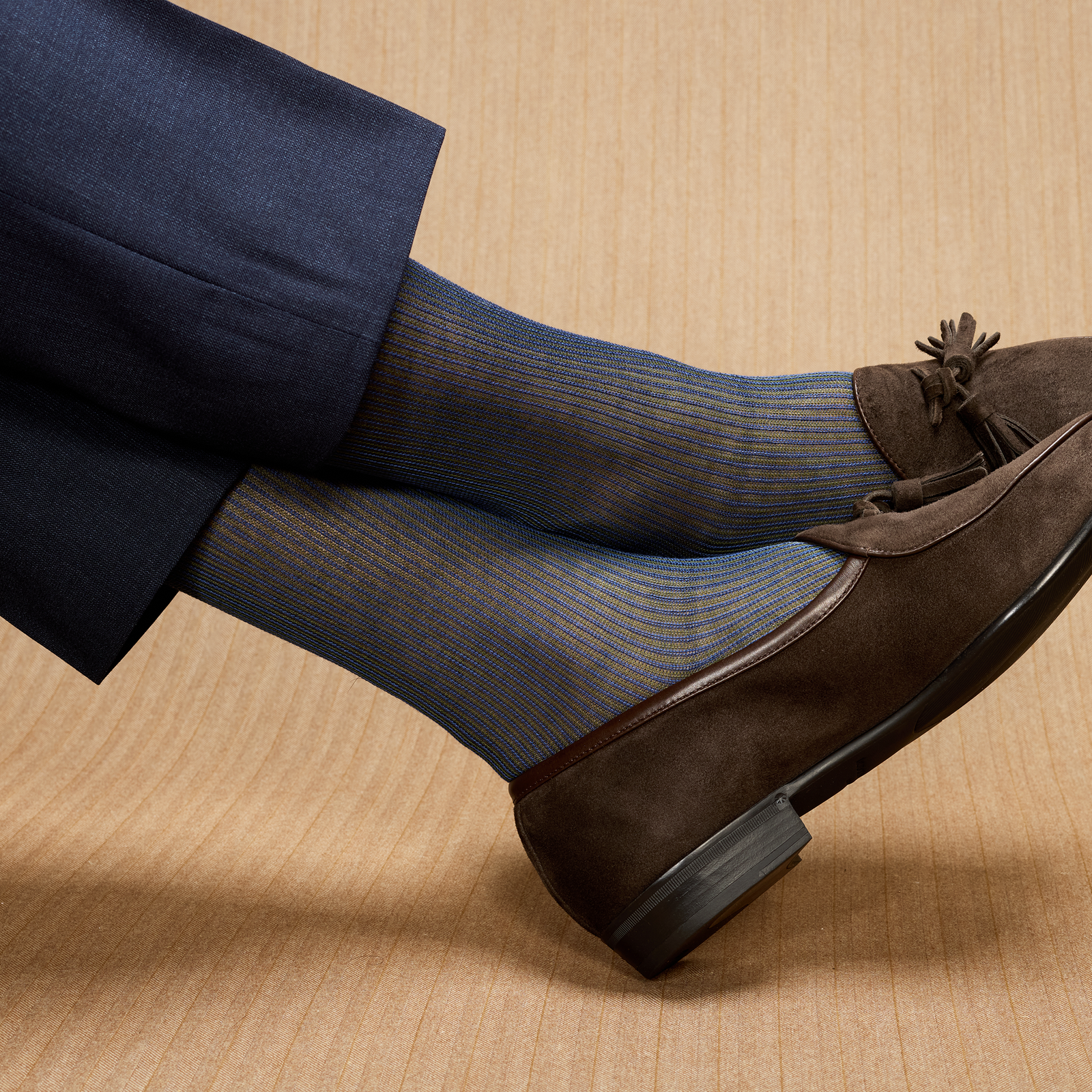 Vert Kaki Bleu Nuit Rayures Transat Fil D Cosse