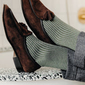Vert & Gris - Pied-de-poule - Super-solide fil d'Écosse