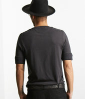 103 Loopwheeled Maco-Imit Short Sleeve Henley