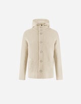 CARDIGAN IN COB STITCH WOOL