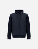 PIQUE' KNIT AND NYLON JACKET