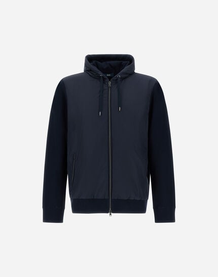 Pique Knit And Nylon Jacket