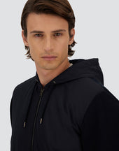 Pique Knit And Nylon Jacket
