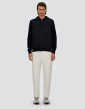 Pique Knit And Nylon Jacket